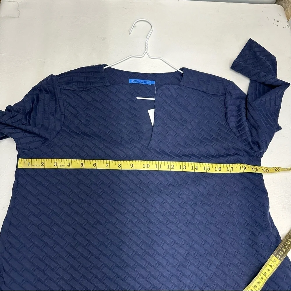 NWT J.McLaughlin Octavia Geo Jaquard Split V-Neck 3/4 Sleeve Shift Dress